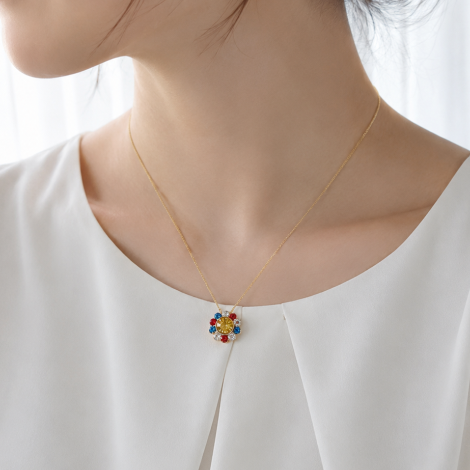 ⭐️SALE⭐️スワロフスキー　ネックレス　フラワーモチーフ ゴールドトーン N-057】スワロフスキー フラワー ネックレス | TricoloreDaisy