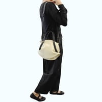 【残り1点限り‼】コロッとまん丸2wayボストンバッグ(S) カモフラージュ型押し/ホワイト×ブラック【OR331S】