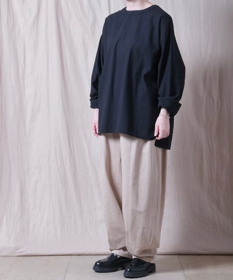 【TISSU】トリプルワッシャーリネンコットン　バックボタンロングスリーブシャツ/TS263SH076