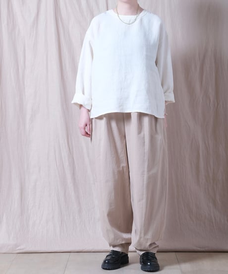 【TISSU】トリプルワッシャーリネンコットン　バックボタンロングスリーブシャツ/TS263SH076