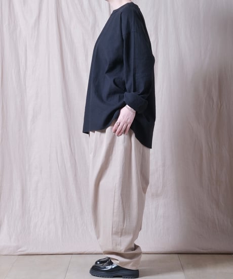 【TISSU】トリプルワッシャーリネンコットン　バックボタンロングスリーブシャツ/TS263SH076