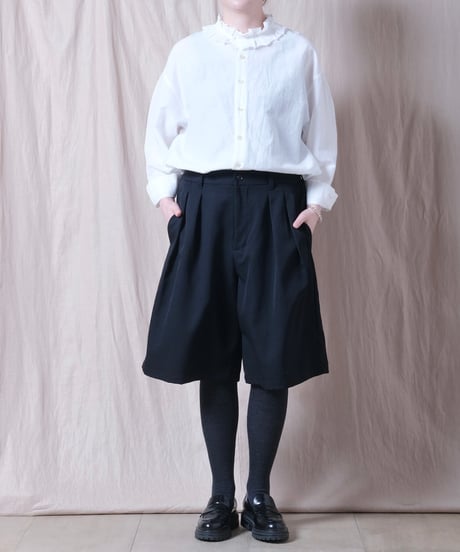 【TISSU】ウール100%ルマーノツイル タックハーフパンツ/TS263PT081