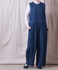 【UNIVERSAL TISSU】8ozデニム クルーネックジップサロペットパンツ/UT264PT008