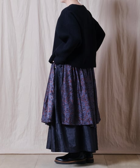【BUNON】 Embroidery Layered Skirt