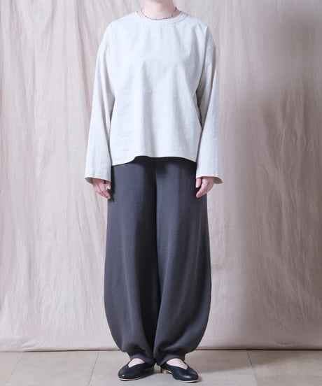 【TISSU】トリプルワッシャーリネンコットン　バックボタンロングスリーブシャツ/TS263SH076