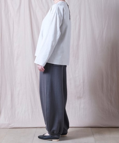 【TISSU】トリプルワッシャーリネンコットン　バックボタンロングスリーブシャツ/TS263SH076