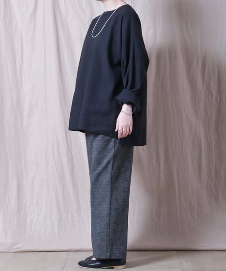 【TISSU】トリプルワッシャーリネンコットン　バックボタンロングスリーブシャツ/TS263SH076