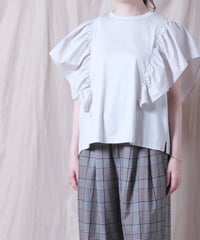 【UNIVERSAL TISSU】コンパクトクールローレル天竺　フリルスリーブプルオーバー/ UT261CT032