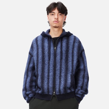 DIME MTL Mohair Striped Zip Hoodie