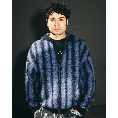 DIME MTL Mohair Striped Zip Hoodie