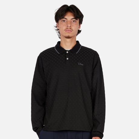 DIME MTL Jacquard LS Polo