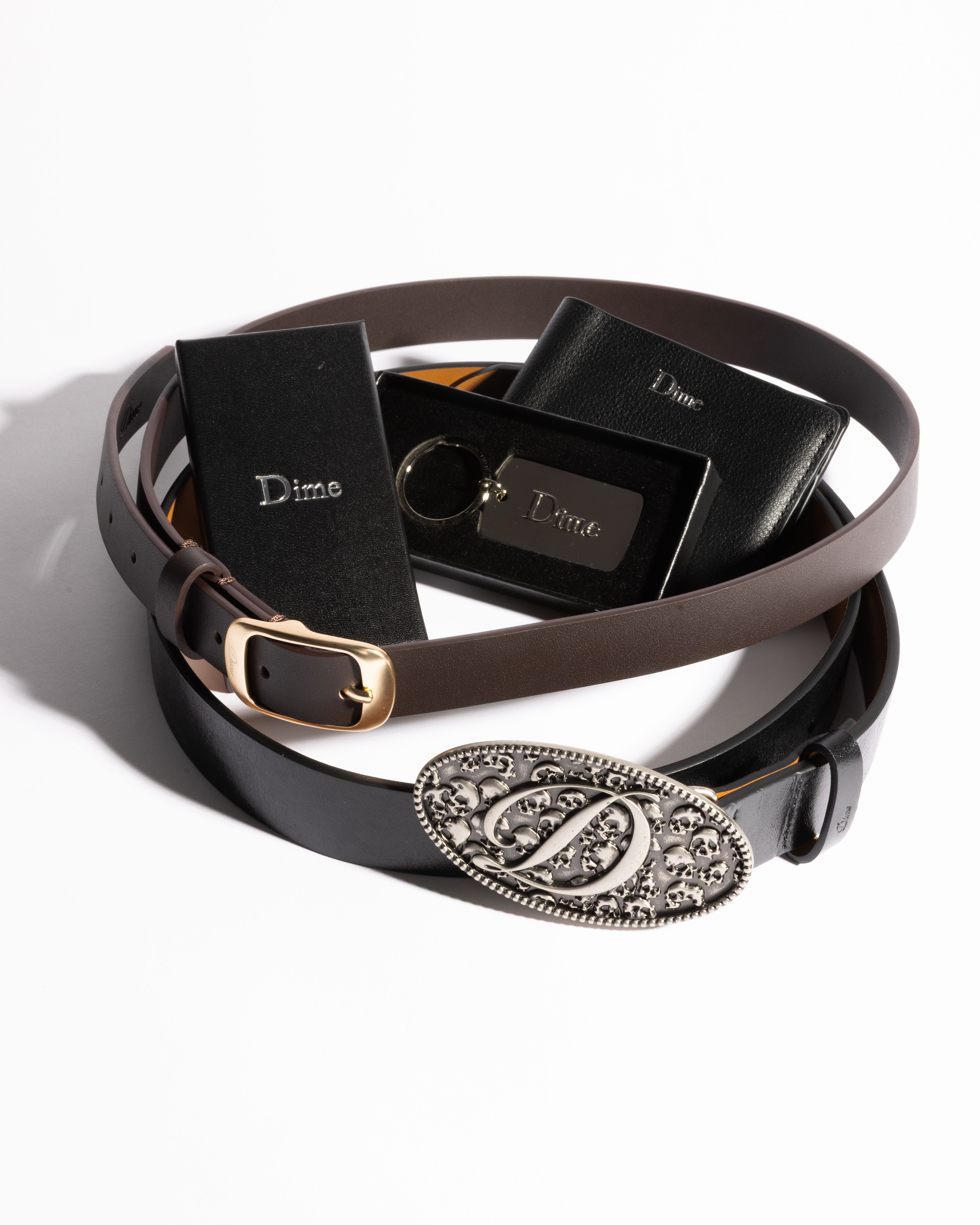 DIME MTL Skull Leather Belt | F.U. GENERAL STOR