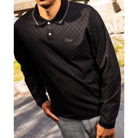 DIME MTL Jacquard LS Polo