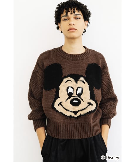 Disney / Face knit pullover【WCJ-TD-048BRN】※11月上旬発売予定