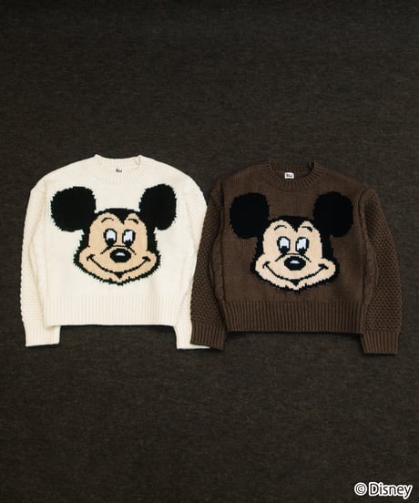 Disney / Face knit pullover【WCJ-TD-048BRN】※11月上旬発売予定