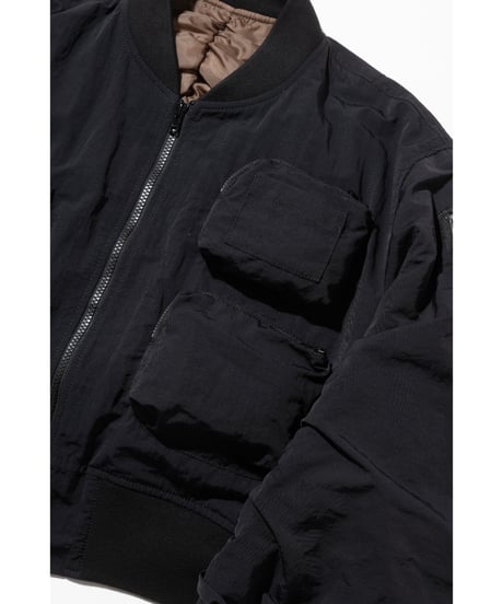 【撥水】ショートポケットMA-1【WCJ-SP-009BLK】※10月上旬発送予定