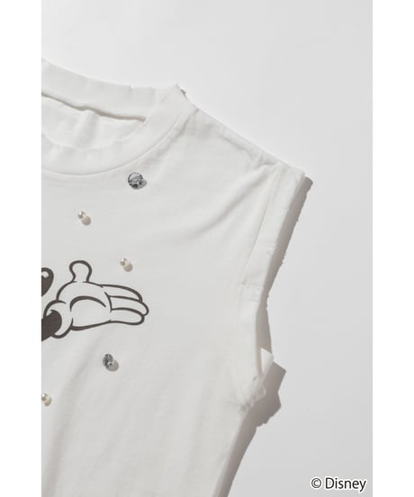 Disney / ビジューノースリーブTEE【WCJ-NA-063WHT】※8月上旬～中旬発売予定