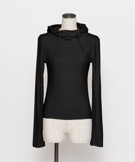 リブフーディTOPS【WCJ-SP-032BLK】