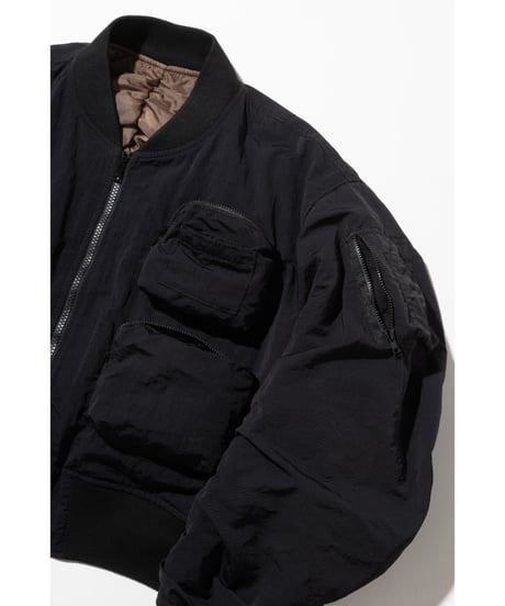 【撥水】ショートポケットMA-1【WCJ-SP-009BLK】※10月上旬発送予定