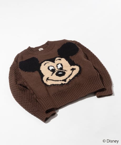 Disney / Face knit pullover【WCJ-TD-048BRN】※11月上旬発売予定