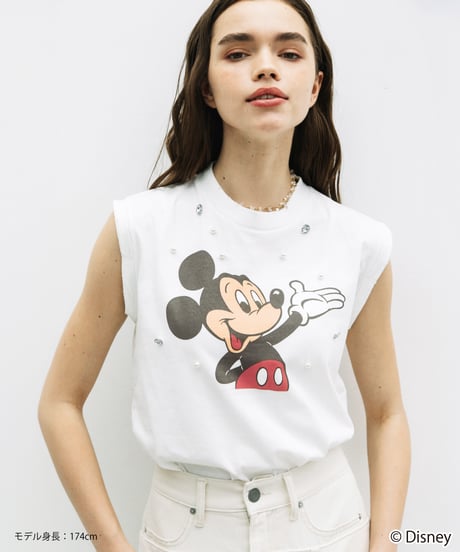 Disney / ビジューノースリーブTEE【WCJ-NA-063WHT】※8月上旬～中旬発売予定