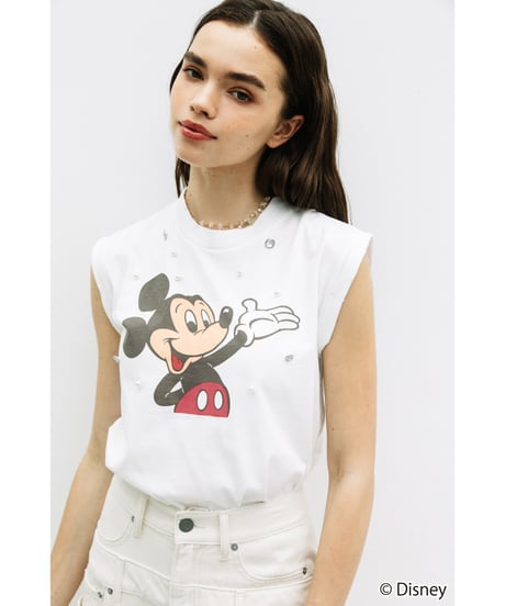 Disney / ビジューノースリーブTEE【WCJ-NA-063WHT】※8月上旬～中旬発売予定