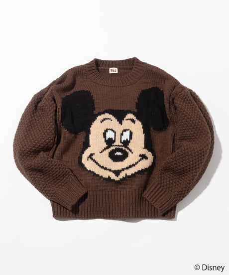 Disney / Face knit pullover【WCJ-TD-048BRN】※11月上旬発売予定