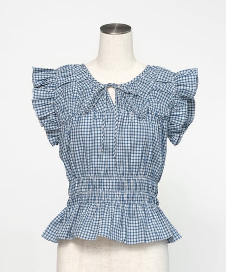 チェックTOPS＆チェックワイドパンツ【WCJ-PP-144BLU/WCJ-PP-132BLU】
