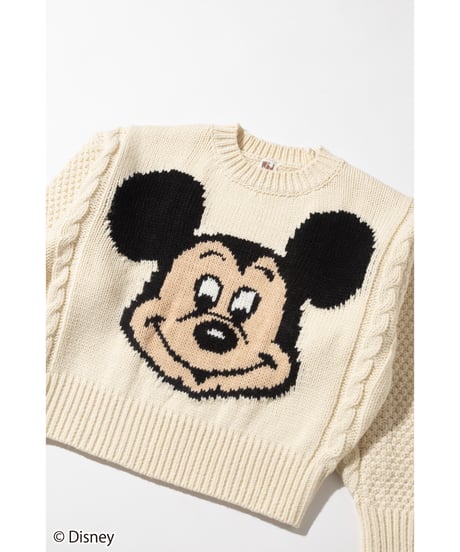 Disney / Face knit pullover【WCJ-TD-048IVO】※11月上旬発売予定