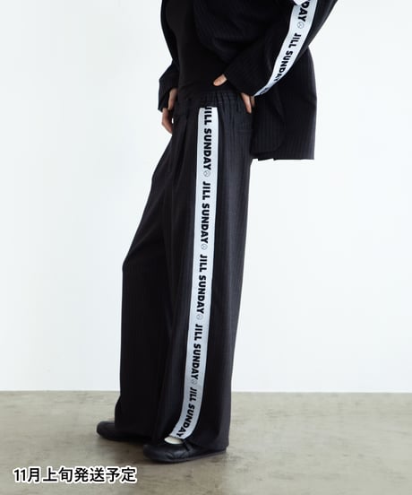 ストライプワイドパンツ【WCJ-SP-024BLK】※11月上旬発送予定