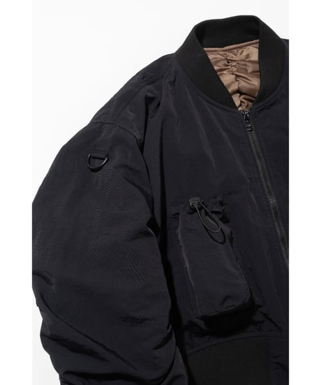 【撥水】ショートポケットMA-1【WCJ-SP-009BLK】※10月上旬発送予定