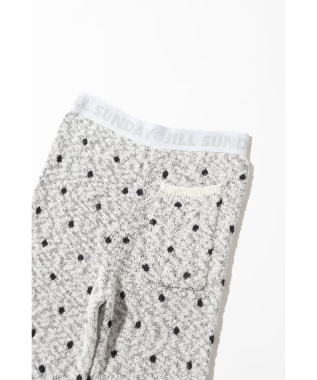 ドットニットフレアパンツ【WCJ-MF-007WHT】