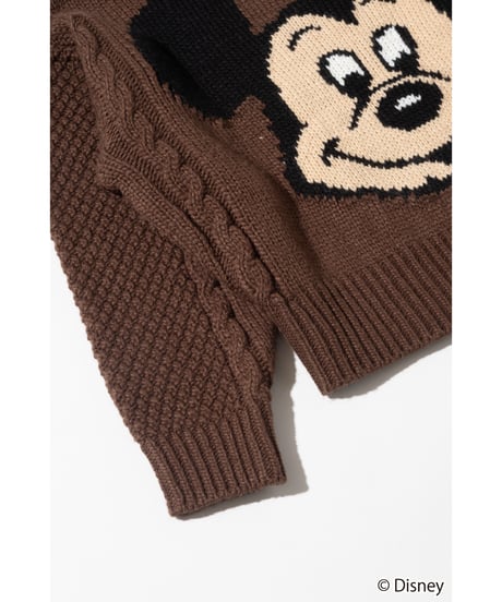 Disney / Face knit pullover【WCJ-TD-048BRN】※11月上旬発売予定