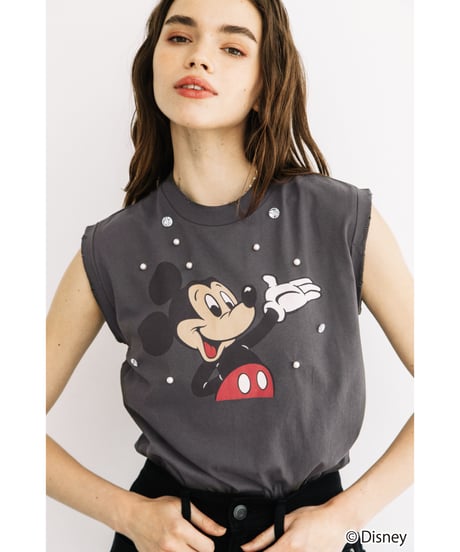 Disney / ビジューノースリーブTEE【WCJ-NA-063BLK】※8月上旬～中旬発売予定