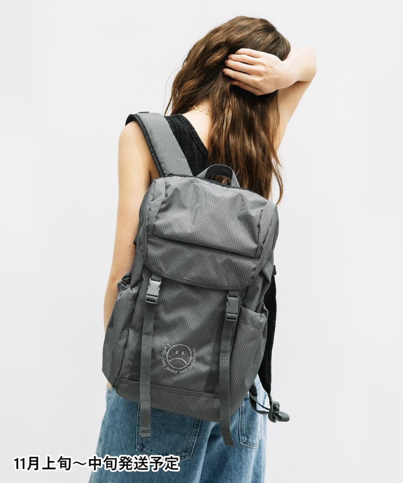 撥水】チェックフラップバックパック【WCJ-MP-053GRY】※11月上旬～中旬