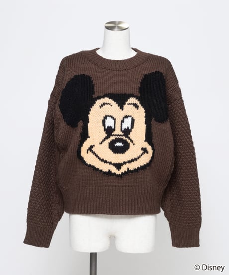 Disney / Face knit pullover【WCJ-TD-048BRN】※11月上旬発売予定