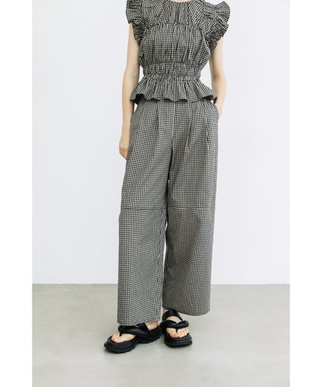 チェックTOPS＆チェックワイドパンツ【WCJ-PP-144BLK/WCJ-PP-132BLK】