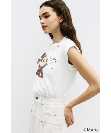 Disney / ビジューノースリーブTEE【WCJ-NA-063WHT】※8月上旬～中旬発売予定