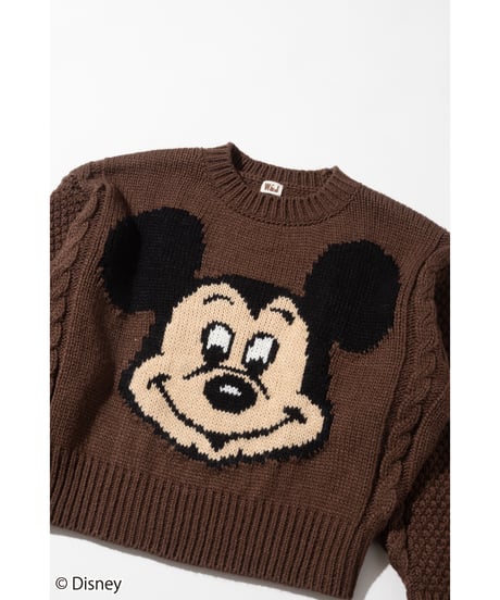 Disney / Face knit pullover【WCJ-TD-048BRN】※11月上旬発売予定