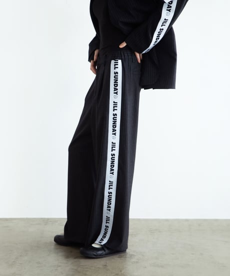 ストライプワイドパンツ【WCJ-SP-024BLK】※11月上旬発送予定