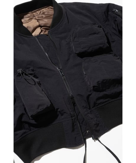 【撥水】ショートポケットMA-1【WCJ-SP-009BLK】※10月上旬発送予定