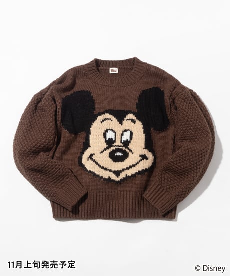 Disney / Face knit pullover【WCJ-TD-048BRN】※11月上旬発売予定