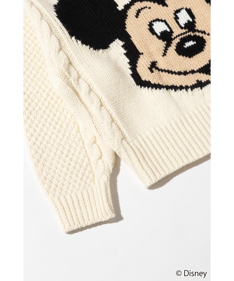 Disney / Face knit pullover【WCJ-TD-048IVO】※11月上旬発売予定
