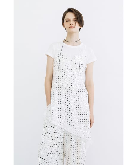 ドットアシメチュニック【WCJ-SP-016WHT】