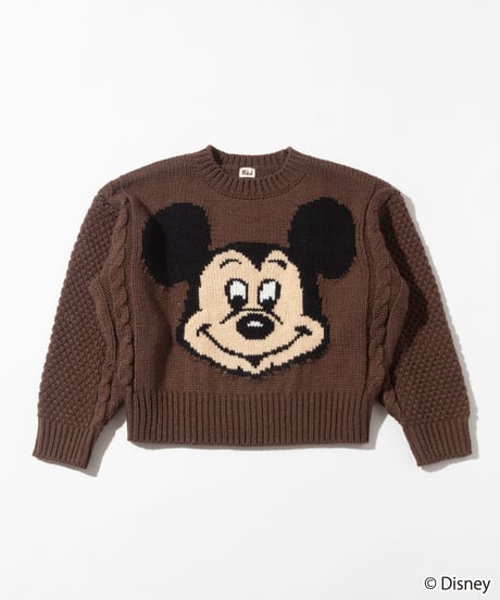Disney / Face knit pullover【WCJ-TD-048BRN】※11月上旬発売予定