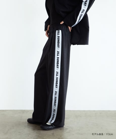 ストライプワイドパンツ【WCJ-SP-024BLK】※11月上旬発送予定