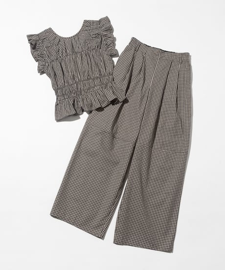 チェックTOPS＆チェックワイドパンツ【WCJ-PP-144BLK/WCJ-PP-132BLK】