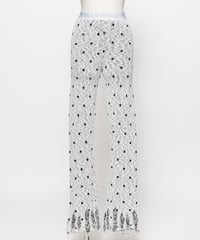 ドットニットフレアパンツ【WCJ-MF-007WHT】