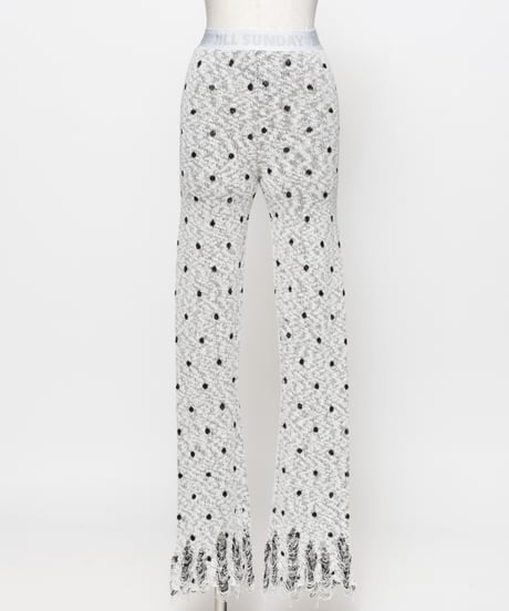 ドットニットフレアパンツ【WCJ-MF-007WHT】