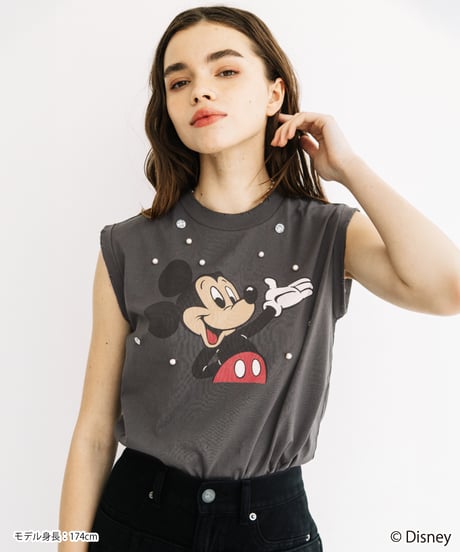 Disney / ビジューノースリーブTEE【WCJ-NA-063BLK】※8月上旬～中旬発売予定